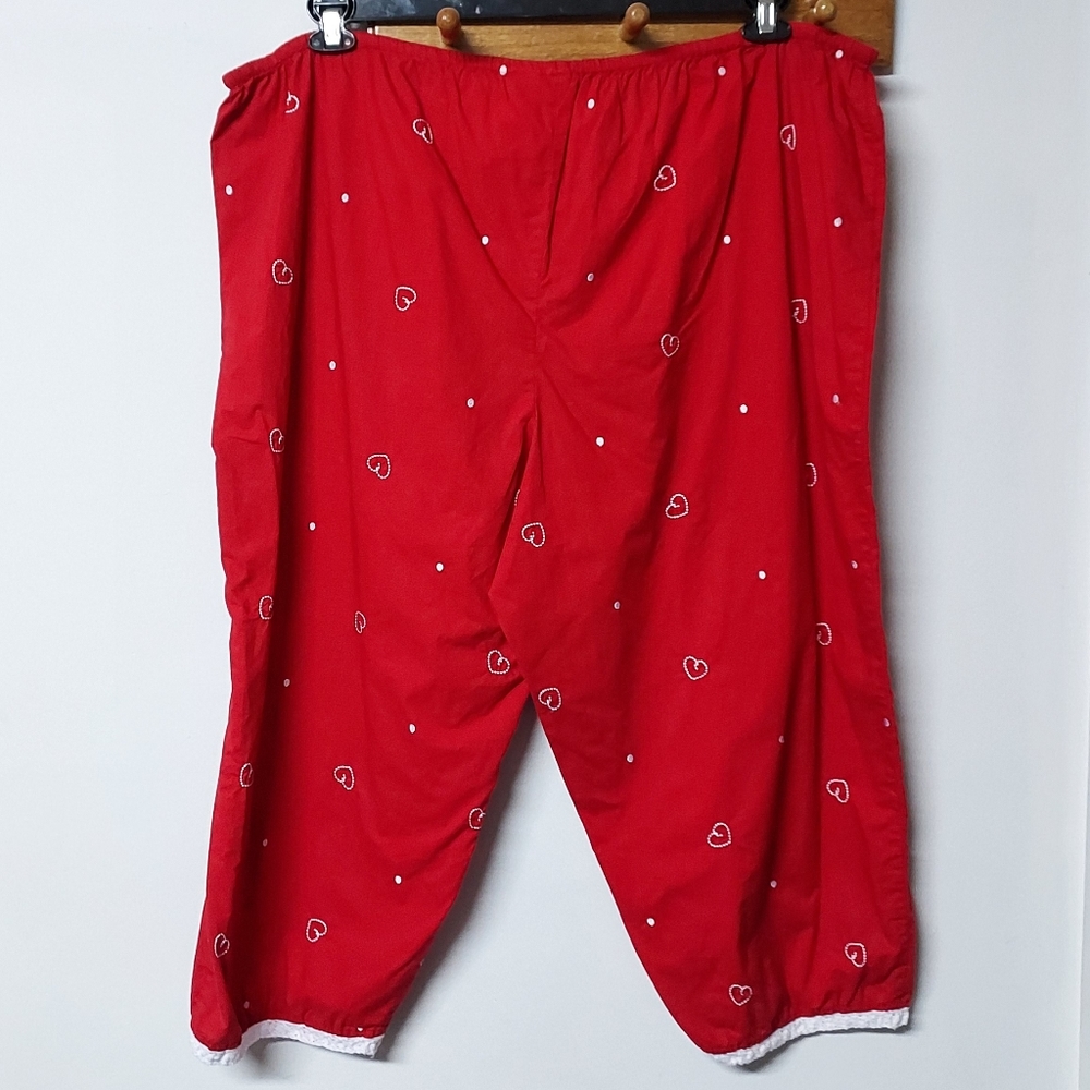 🥰 Valentine's Day thread heart Cotton pajama pants women's 3X - Picture 4 of 5